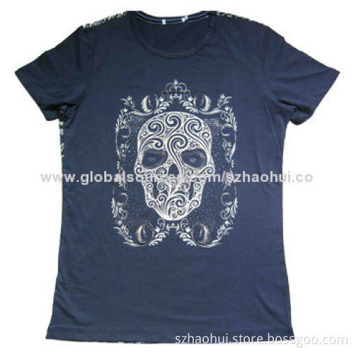 Men's Custom Cool Cotton T-shirt with Hot Stones, Super Breathable Fabric
